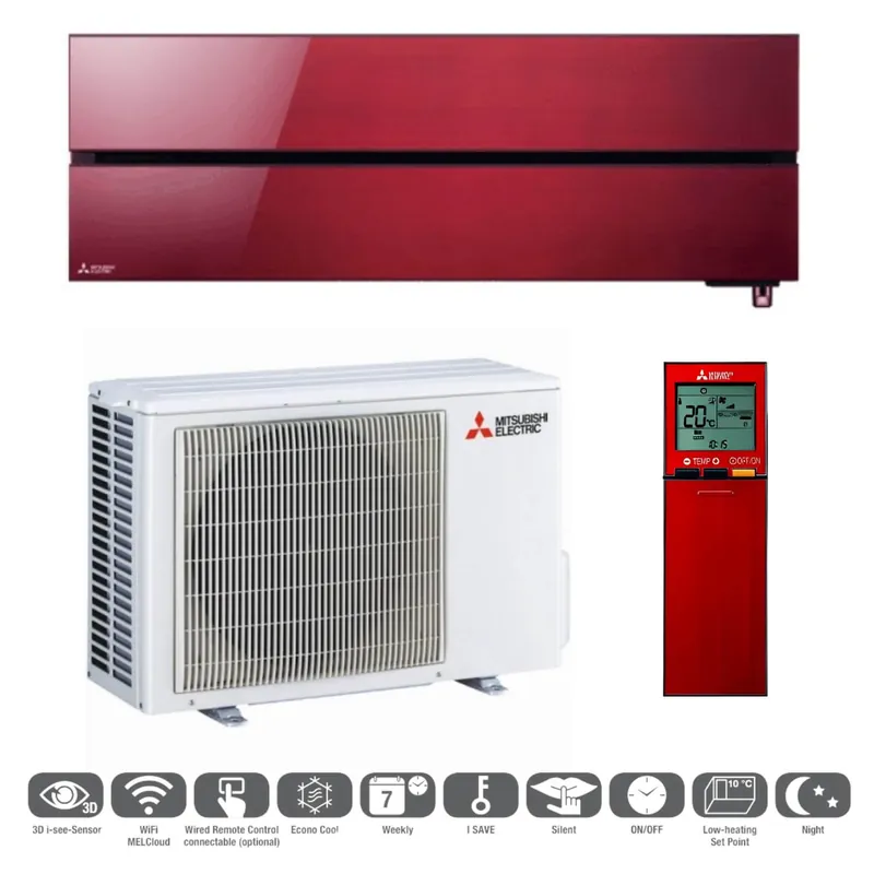 Zestaw klimatyzacji MITSUBISHI DIAMOND R32 2,5kW Ruby Red - Cena producenta
