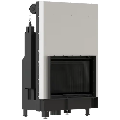 Końcówka serii | Kominek KRATKI ZIBI ECO 9,9 kW Ø 180 gilotyna, czarne wyłożenie