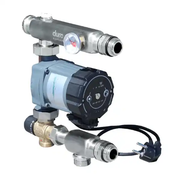 Najlepsza cena | Układ mieszający z pompą Circula Mercurio 25/60-130 mm + zawór termostatyczny trójdrogowy Calido Kvs - 1,6 m3/h Duro System D/S-UMN-A-MERC 25/60