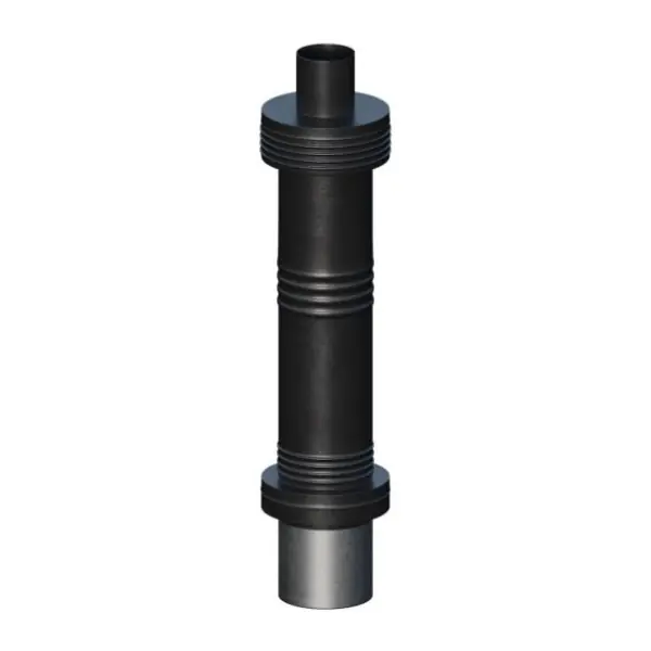 Wyjście pionowe koncentryczne krótkie stalowe 60/100 mm czarne Ricom NN60/100DDBSR250 - Taniej