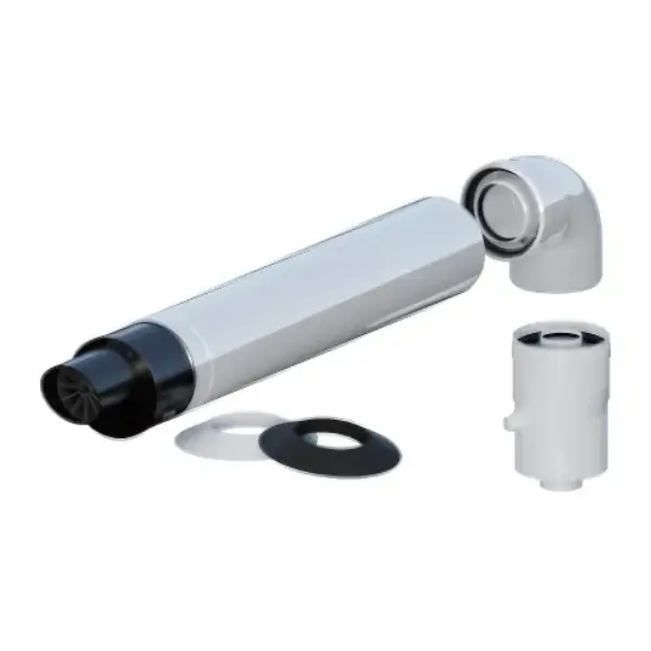 Zestaw kominowy przyłączeniowy przez ścianę 60/100 mm Ricom ZB-18 - Oferta dnia