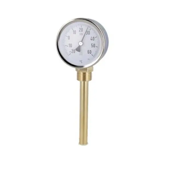 Oszczędź | Termometr bimetaliczny BiTh 63 Fi 63 mm -20÷60°C L 100 mm G1/2" rad kl. 2 Afriso 64041