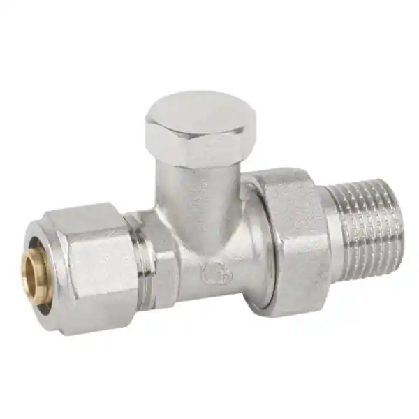 Bezpośrednio od producenta - Zawór grzejnikowy odcinający PEX prosty niklowany 1/2" x 16 Diamond ART-26-PEX-1/2X16.OP