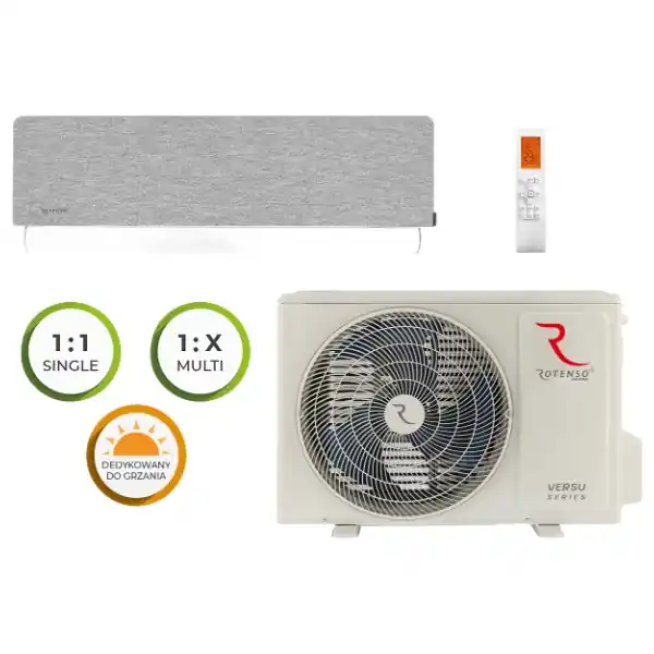 Jeszcze taniej | Klimatyzator ścienny Versu Cloth Stone R15/R16 2,6 kW Rotenso VCS26Xi R15/R16 + VO26Xo R15/R16