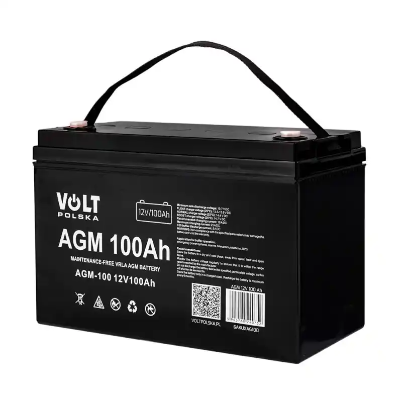 Akumulator AGM 100 Ah 12 V VRLA VOLT 6AKUXAG100 - Produkt polecany