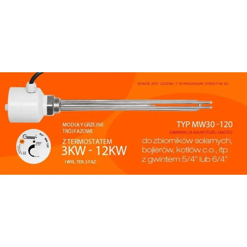 Grzałka elektryczna Gwarant MW30 3 kW G 1 1/4 400V G-49 | Cena obniżona