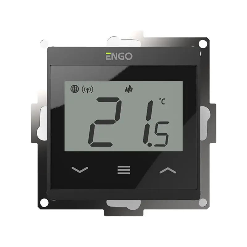 Wysoka jakość | Regulator temperatury ENGO E55-B Wi-Fi 230V podtynkowy czarny