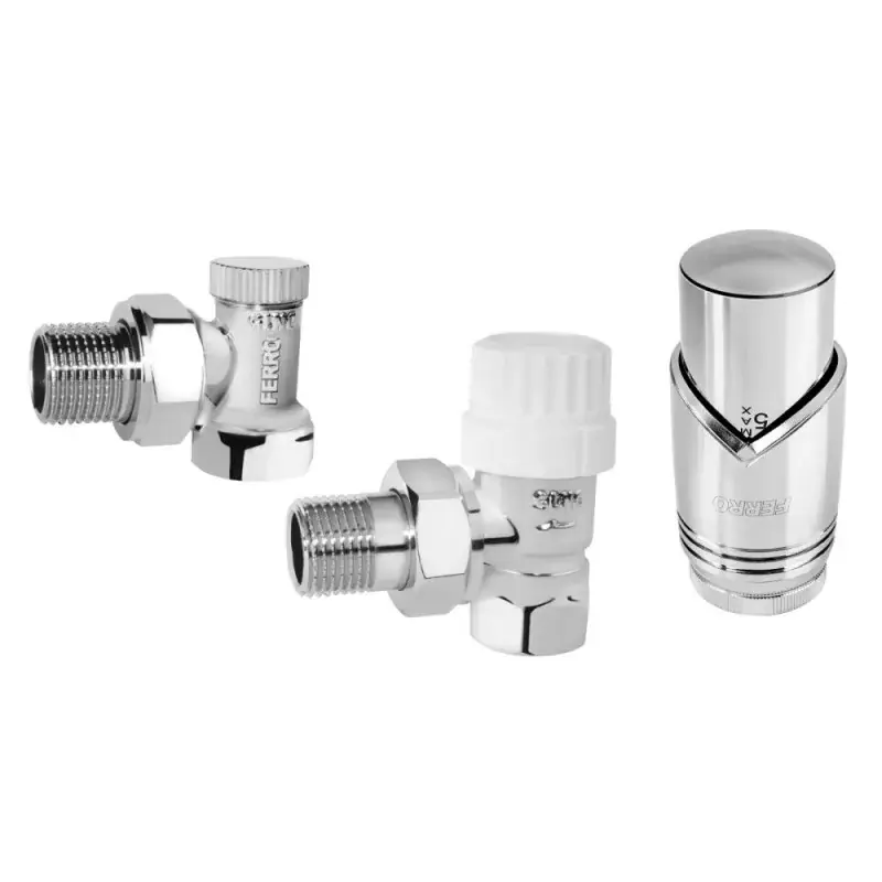Tylko przez ograniczony czas | Zestaw termostatyczny kątowy G 1/2 chrom Ferro ZTM31CR