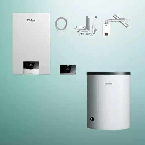 Cena producenta - Vaillant VC 15CS/1-5 + VIH R 200/6B + VRC 720 sensoCOMFORT + zestaw przez ścianę lub dach (Pakiet) 0010043626