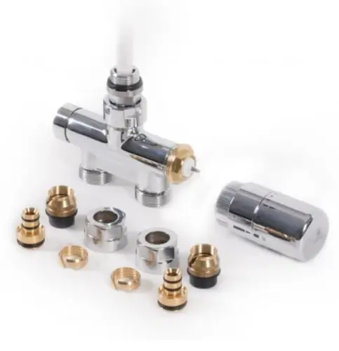 Bestseller - TERMA Slim 50 mm z rurką (chrom) - Zestaw termostatyczny prosty