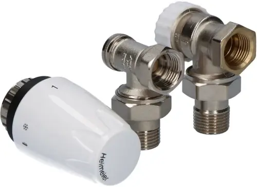 Nowy produkt | Głowica termostatyczna + Zawór term + odcinający KĄTOWY 1/2" IMI HEIMEIER DX - Zestaw [DXCALRADK12]