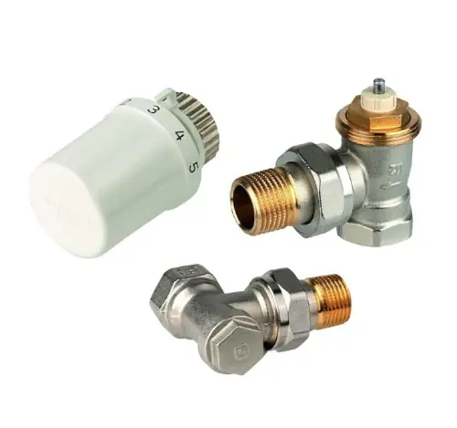 Łatwy zwrot | Głowica termostatyczna + Zawór term + odcinający KĄTOWY 1/2" Honeywell - Zestaw [VTL3020ES15]