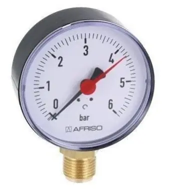 Oszczędź więcej - Afriso Manometr RF 80 RAD, fi 80 mm, 0-6 bar, 1/2"