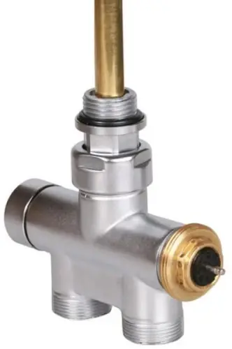 Zawór termostatyczny prosty z rurką zanurzeniową (satyna) - Produkt premium