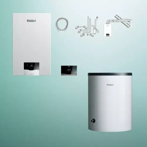 Bardzo popularny produkt | Vaillant VC 30CS/1-5 + VIH R 200/6B + VRC 720F sensoCOMFORT + zestaw przez ścianę lub dach (Pakiet) 0010043659