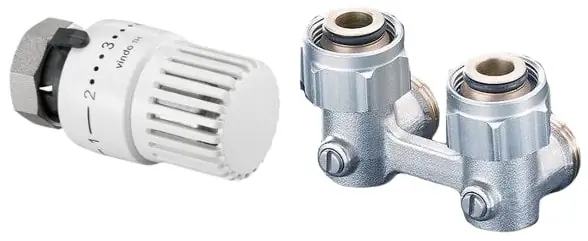 Na stanie - Zestaw grzejnikowy OVENTROP 1710514 głowica Vindo TH+System przył. kątowy Multiflex FB GW20 X GZ20