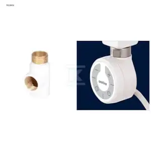 Grzałka grzejnikowa Onnline MOA 300W biała RAL 9016, kabel spiralny z wtyczką (biały 1,5m) z trójnikiem GZ 1/2"-GW 1/2"-GW 1/2", RAL 9016 | Ulubieniec klientów