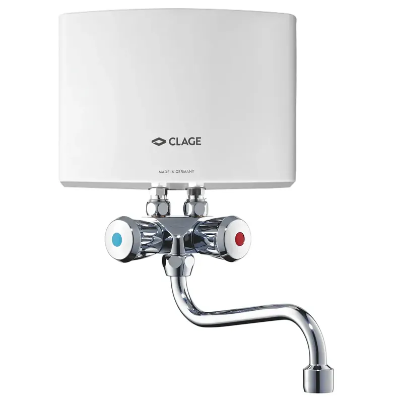 Przepływowy podgrzewacz wody Mi 3 BAT, mały, sterowany hydraulicznie 3,5 kW / 230 V z baterią dwuuchwytową, nadumywalkowy | Promocja