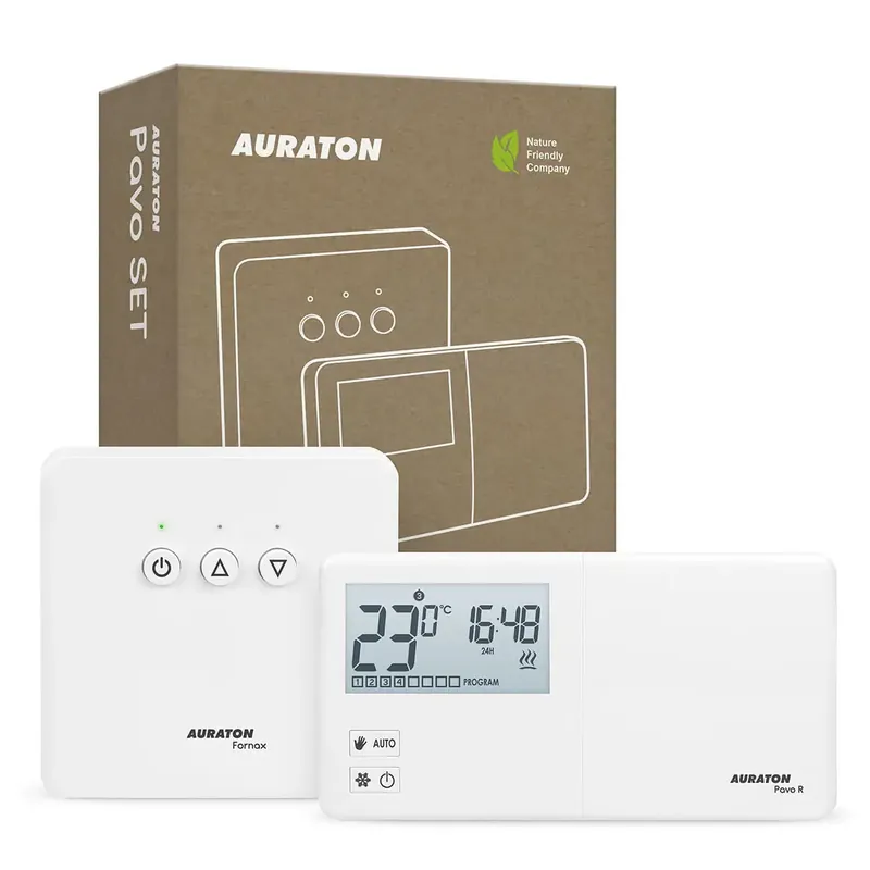 Oferta kończy się wkrótce - Regulator temperatury AURATON Pavo SET tygodniowy, bezprzewodowy, ze sterownikiem urządzenia grzewczego (zestaw) (następca modelu R30 RT)