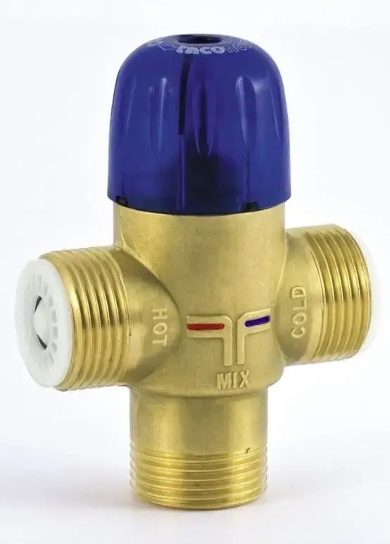 Termostatyczny zawór mieszający z wbudowanym zaworem zwrotnym Novamix Value 70 FS DN20, gwint zewnętrzny Rv 1 cal - Ostatnie egzemplarze