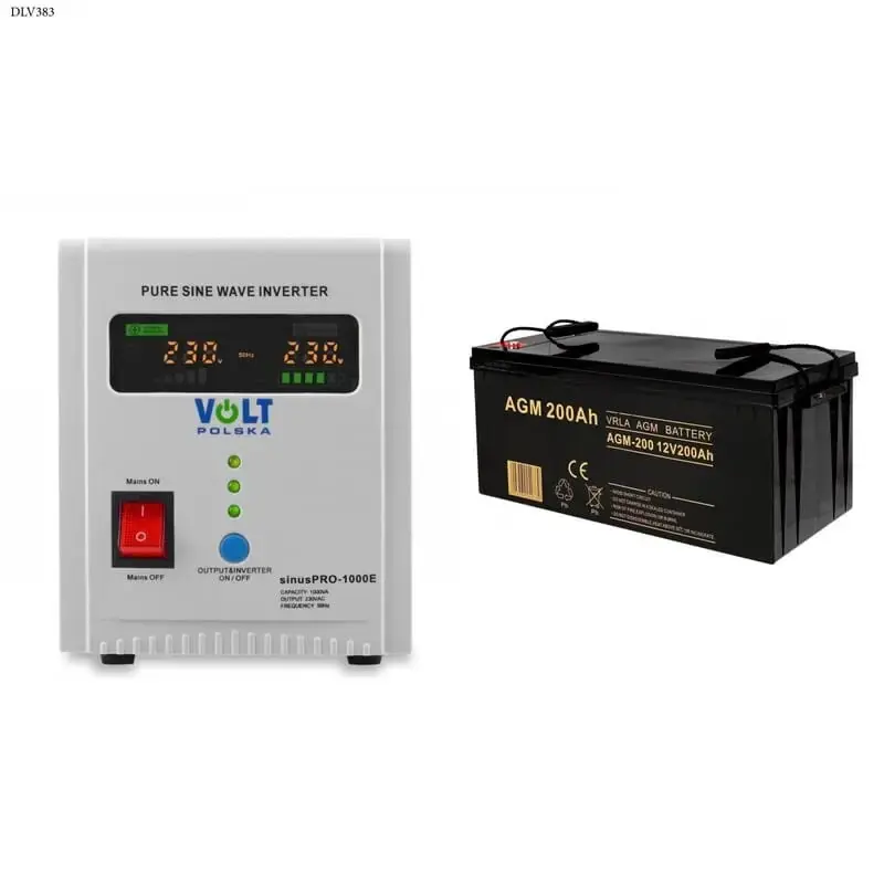 Zasilacz awaryjny SINUS PRO 1000 E 12/230V (700/1000W) + Akumulator AGM 12V 200 Ah - Skorzystaj teraz