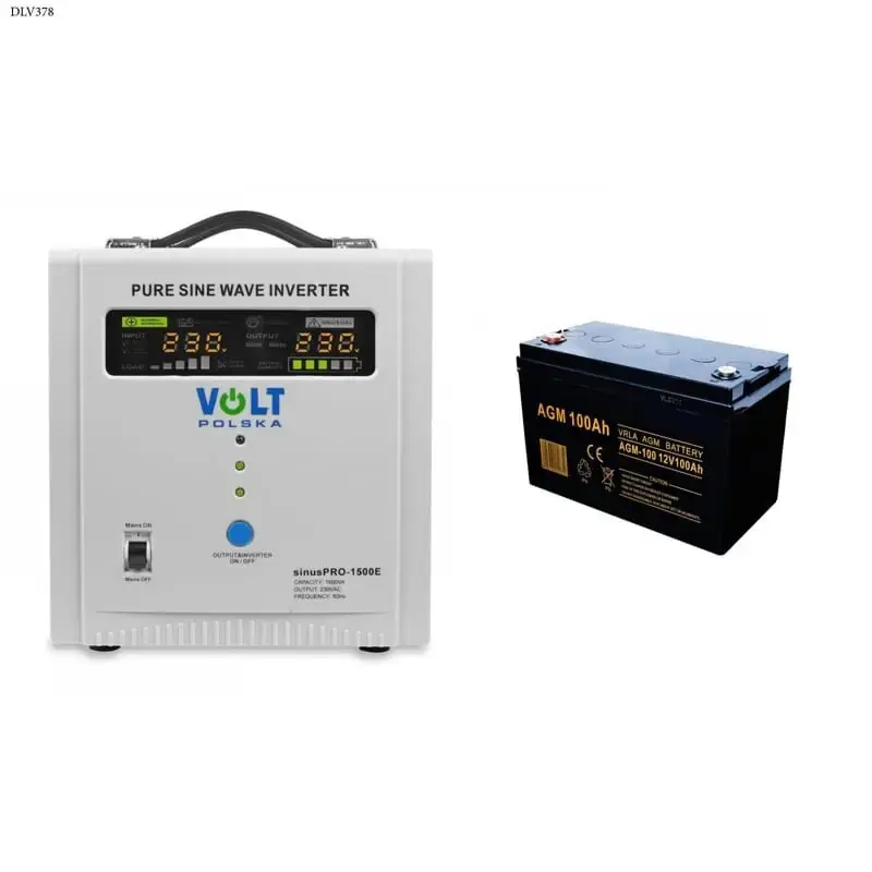 Zasilacz awaryjny SINUS PRO 1500 E 12/230V (1050/1500W) + Akumulator AGM 12V 100 Ah | Nie zwlekaj