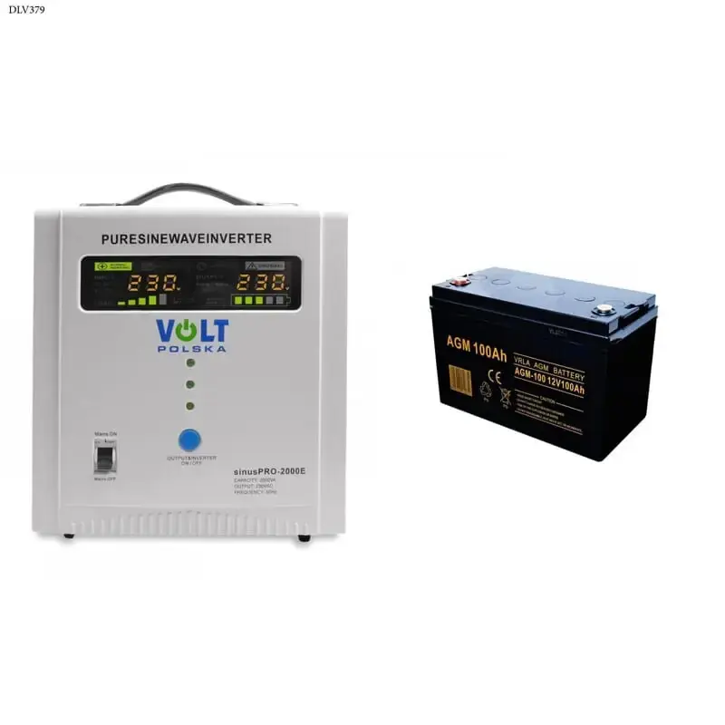 Bezpieczne zakupy - Zasilacz awaryjny SINUS PRO 2000 E 12/230V (1250/2000W) + Akumulator AGM 12V 100 Ah