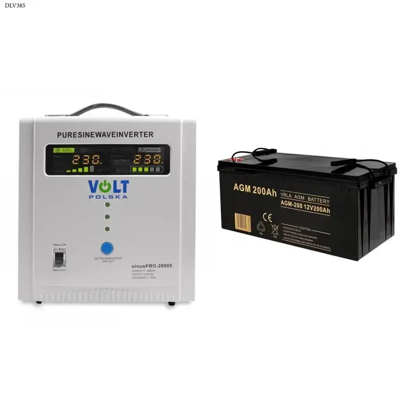 Ostatnia szansa - Zasilacz awaryjny SINUS PRO 2000 E 12/230V (1250/2000W) + Akumulator AGM 12V 200 Ah