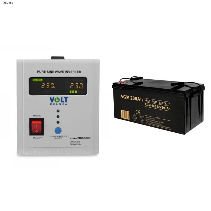 Zasilacz awaryjny SINUS PRO 500 E 12/230V (350/500W) + Akumulator AGM 12V 200 Ah - Oszczędź więcej