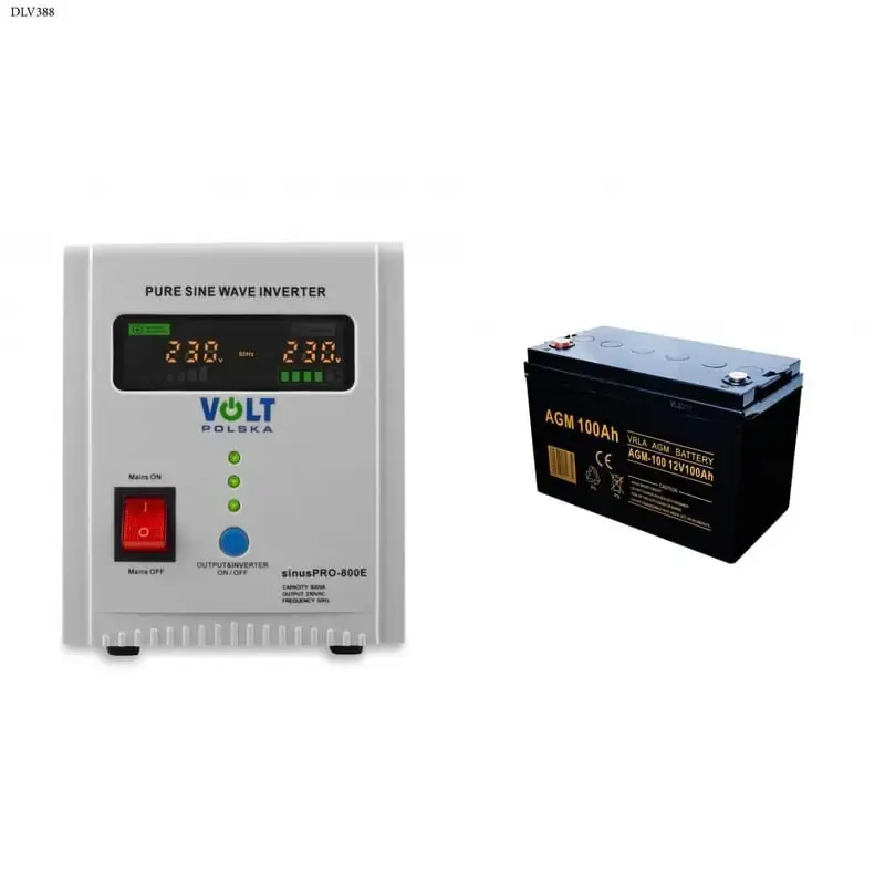 Nowy produkt | Zasilacz awaryjny SINUS PRO 800 E 12/230V (500/800W) + Akumulator AGM 12V 100 Ah