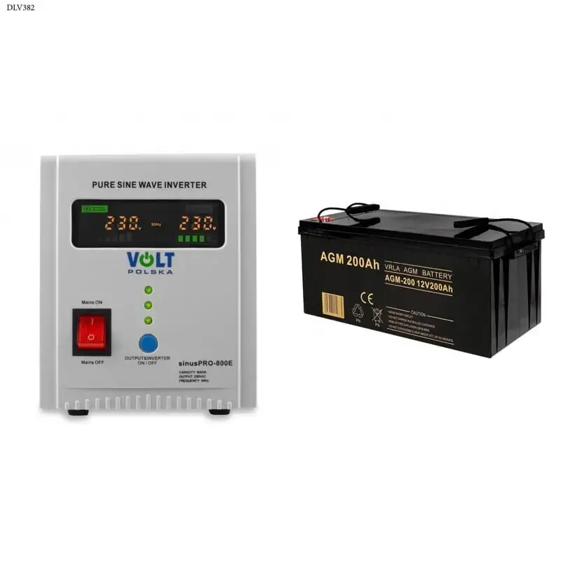 Zasilacz awaryjny SINUS PRO 800 E 12/230V (500/800W) + Akumulator AGM 12V 200 Ah | Hit cenowy