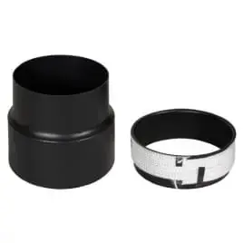 Cena promocyjna - Zestaw do komina ceramicznego czarny przyłącze paliwa stałe DN 200/160
