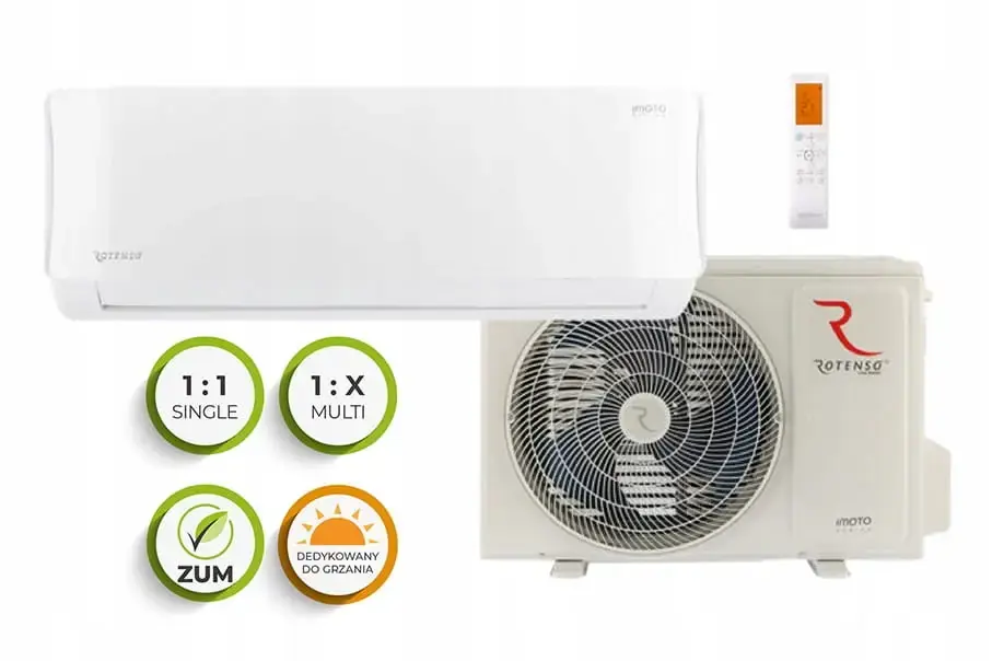 Produkt polecany | Klimatyzator ścienny Rotenso Imoto 7,0 kW biały - komplet