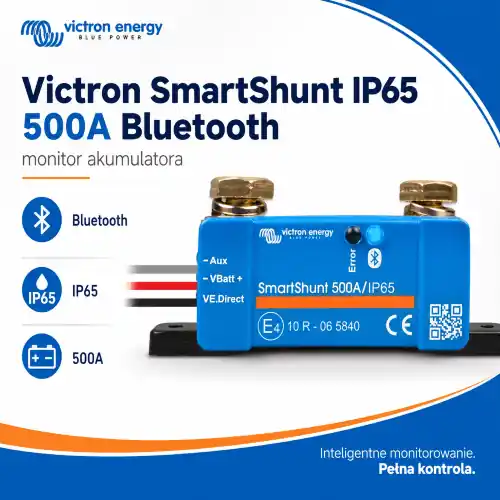 Nowość w asortymencie - Monitor akumulatora Bocznik Smart Shunt 500A 50mV IP65 Victron energy