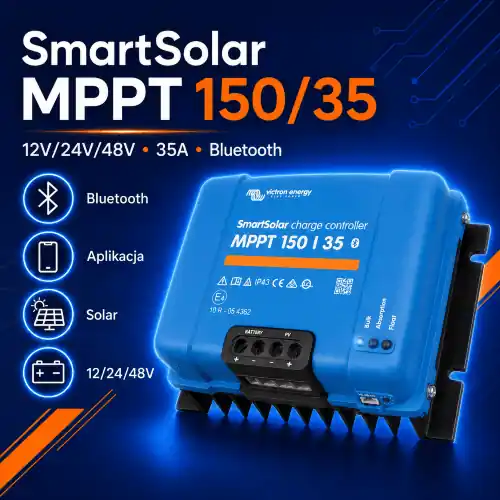 Regulator ładowania solarny Victron SmartSolar MPPT 12V 24V 48V 150/35 35A Bluetooth - Ostatnia szansa