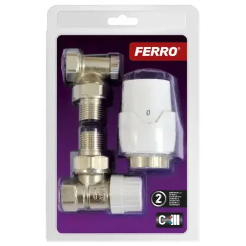 Obniżka | Ferro komplet termostatyczny kątowy 1/2” ZTM21 ZTM21