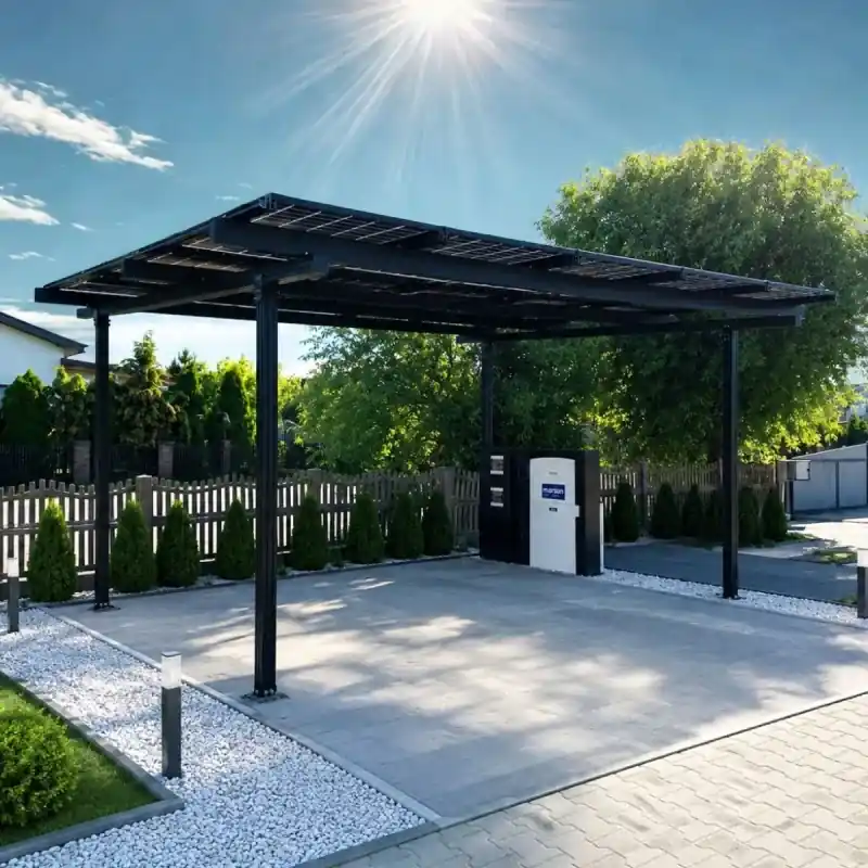 Carport fotowoltaiczny dwustanowiskowy Marsun | Szybka wysyłka