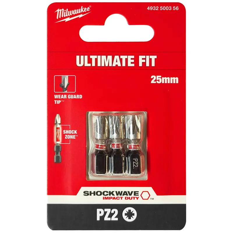 BITY UDAROWE SHOCKWAVE PZ2 25MM-3SZT. MILWAUKEE - Klienci polecają