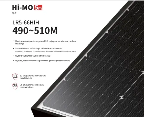 Wysyłka od ręki | Longi 500W LR5-66HIH-500M SF