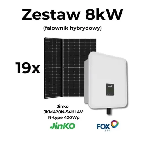 Zestaw 8kW FoxESS H3-8.0E + 19xJinko JKM420N-54HL4V N-type 420Wp | Bezpośrednio od producenta
