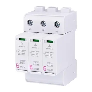 W sprzedaży | ETITEC EM OGRANICZNIK PRZEPIĘĆ T2 C 3P 3M 20/40KA 3.8KV 1100V DC PV dawne 002440515